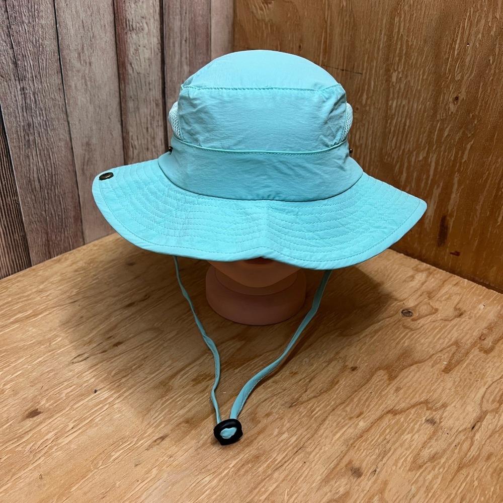 Faintey Kids Sun Hat Sky Blue Size 50 Mesh Wide Brim Bucket Hat (6M-2T)